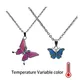 Collier Pendentif Papillon pour Femme Contrôle de la Température par Fouet Changement Variable de