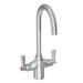 Elkay LK500GN05L2 Deck Mount Double Pantry Faucet w/ 5" Gooseneck Swing Spout & 2" Lever Handles, Silver