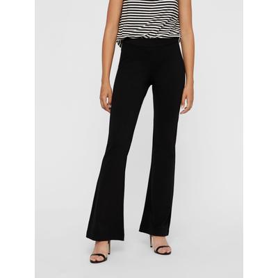 Bootcuthose VERO MODA "VMKAMMA", Damen, Gr. XS, Länge 34, schwarz, Milano Rib, Obermaterial: 65% Viskose, 30% Nylon, 5% Elasthan, unifarben, feminin, ausgestellt lang, Hosen Image