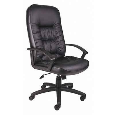 ZORO SELECT 452R28 Leather Executive Chair, 23-, Fixed, Black