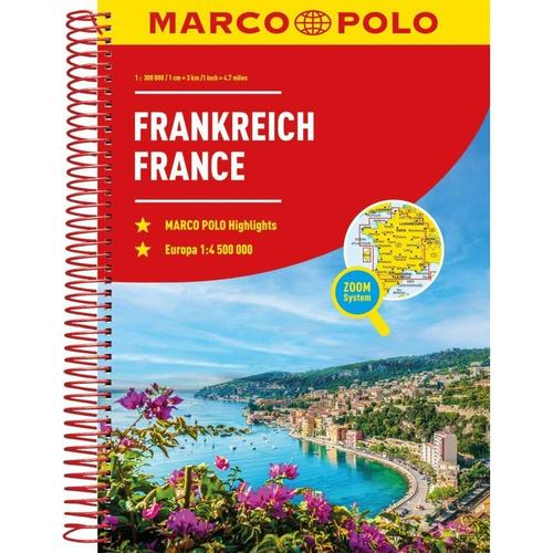 Marco Polo Reiseatlas / Marco Polo Reiseatlas Frankreich 1:300.000, Kartoniert (TB)