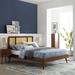 Kelsea Cane and Wood King Platform Bed With Splayed Legs