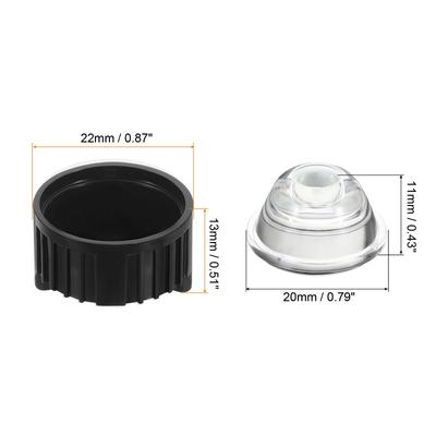 20 Set 20mm 20 Degree LED Lens with Stand Holder for Flashlight, Black