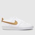 Nike court vision trainers in white & gold
