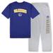 "Men's Concepts Sport Royal/Heather Gray Golden State Warriors Big & Tall T-Shirt and Pajama Pants Sleep Set"