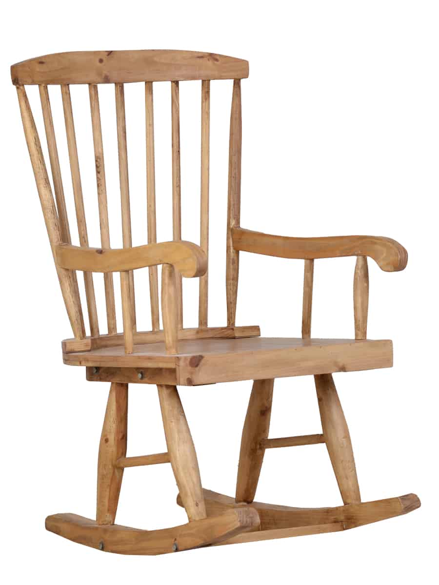 MiaMöbel Mexico Schaukelstuhl mit Armlehnen Massivholz Pinie Landhaus Mexiko Möbel Mexikanisch