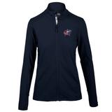 Women's Levelwear Navy Columbus Blue Jackets Alyssa Icon Mantra Full-Zip Pullover Top