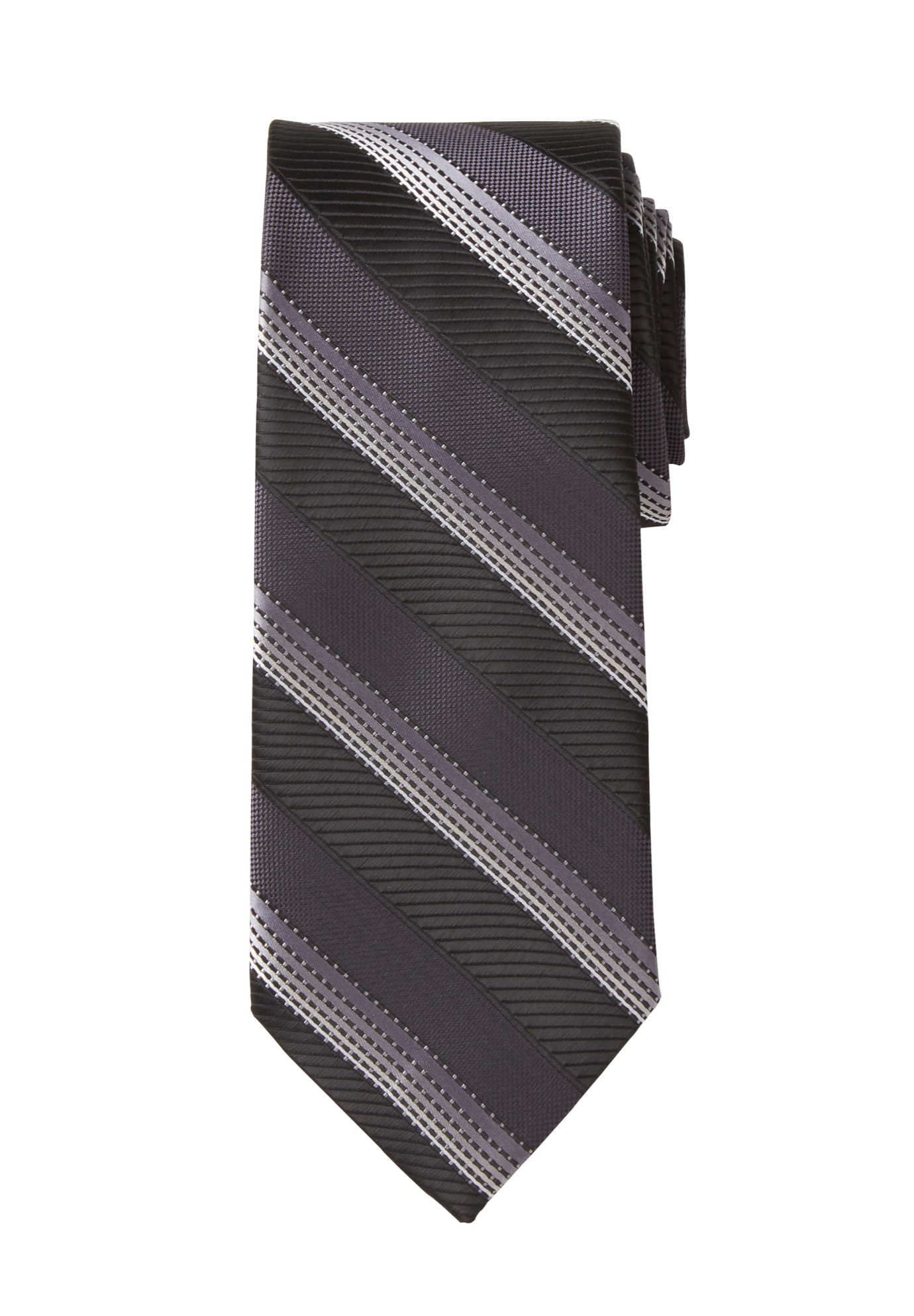 Men's Big & Tall KS Signature Classic Stripe Tie by KS Signature in Black Stripe Necktie