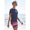 Jerseykleid KANGAROOS, Damen, Gr. 36/38 (S), N-Gr, bunt (marine, rot, blau, gestreift), Single Jersey, Obermaterial: 50% Baumwolle, 50% Modal. Kleid: 95% Baumwolle, 5% Elasthan, unifarben, gestreift, casual, sehr figurbetont mini, Rundhals, Kleider,...