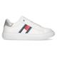 Sneaker TOMMY HILFIGER "FLAG LOW CUT LACE-UP SNEAKER" Gr. 36, silberfarben (weiß, silberfarben) Kinder Schuhe Sneaker