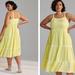 Anthropologie Dresses | Nwt Anthropologie Nell Tiered Midi Boho Dress Bright Yellow Womens Large Maxi | Color: Yellow | Size: L