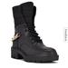 Nine West Shoes | Nine West Ihad Combat Black Boot Gold Chain | Color: Black | Size: 7.5