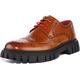 JUSTINREESS Fernando Men's Two Toned Lace Up Leather Chunky Brogue Shoes (Tan, 10 UK)