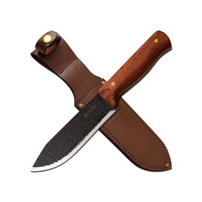 Elk Ridge Drop Point Fixed Blade Knife 5.5 in 65Mn Steel Brown ER-200-12M