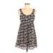 Forever 21 Casual Dress - A-Line Scoop Neck Sleeveless: Black Floral Dresses - Women's Size Small