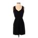 Ecote Casual Dress - Party V Neck Sleeveless: Black Print Dresses - Women's Size X-Small