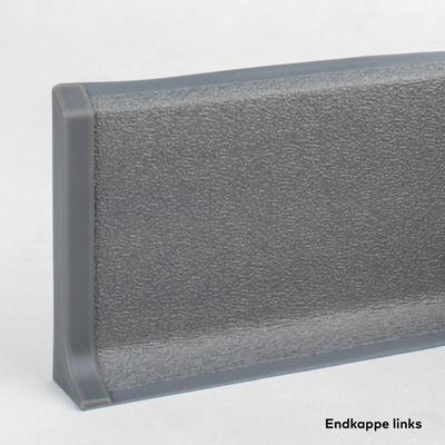 Endkappe Links für Kunststoff Sockelleiste Hartschaum pvc Grau 12,8 x 60 x 2500 mm Mit flexibler