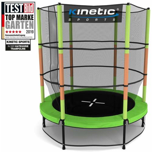 Kinetic Sports - Trampolin Kinder Indoortrampolin Jumper 140 cm Randabdeckung Stangen gepolstert,