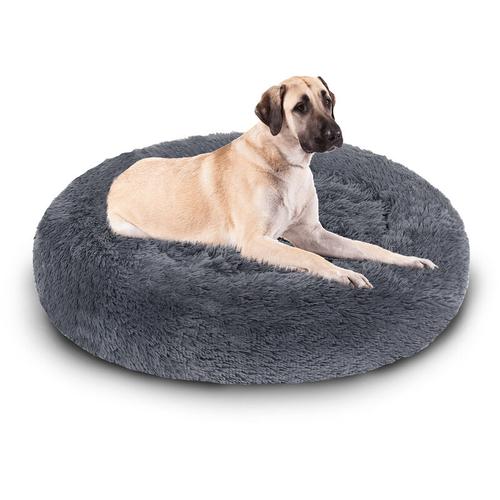 Hundebett Hundebetten Waschbares Hundekissen Weiches Schlafplatz Katzenbett dunkelgrau 60cm - Swanew