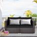 Costway 2PCS Patio Rattan Corner Sofa Sectional Furniture Set Black - See Details