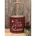 Red Plaid Believe Bucket - 6" high by 6" in diameter