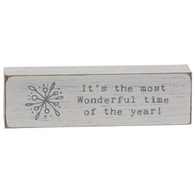 Most Wonderful Time of Year Typewriter Block - H- 1.50 in. W- 0.75 in. L - 5.00 in.