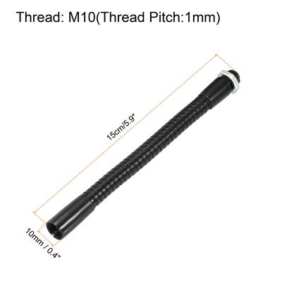 Metal Mic Gooseneck Flexible M10 Hose for Universal Holder, Black