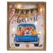 Happy Harvest Truck Wood Sign with LED Lights - 9.50"W X 1.50"L X 11.75"H