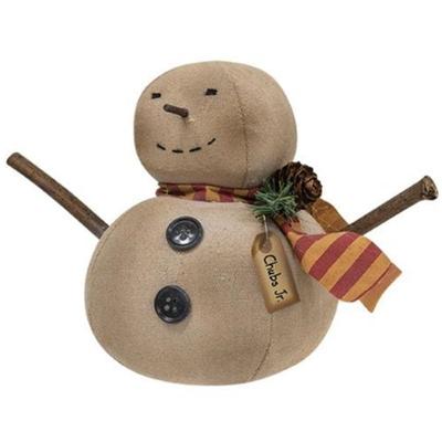 Chubs Jr. Snowman - Brown - 5" high by 7" wide by 3.5" deep