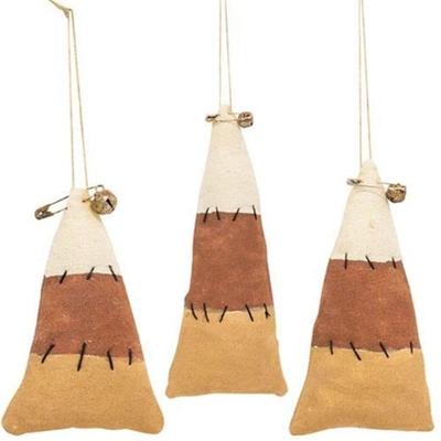 3/Set Primitive Stuffed Candy Corn - H - 1.50 in. W - 3.00 in. L - 7.50 in.