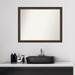 Non-Beveled Wood Bathroom Wall Mirror - Ashton Black Frame - Ashton Black