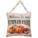 Welcome To Our Pumpkin Patch Pillow Ornament - 6.25" by 6.25" and 2.25" deep