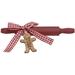 Yum Gingerbread Man Wooden Rolling Pin - H- 0.75 in. W - 0.75 in. L- 5.00 in.