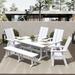 Polytrends Shoreside 6-Piece Rectangular Poly Eco-Friendly All Weather Outdoor Dining Set with Bench