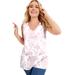 Plus Size Women's V-Neck One + Only Tank Top by June+Vie in Soft Blush Marble (Size 14/16)