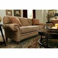 Wayfair Custom Upholstery™ Gaige 88" Rolled Arm Sofa w/ Reversible Cushions Cotton in Brown | 37 H x 88 W x 39 D in