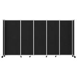 Versare Straightwall 5 Panel Freestanding Room Divider in Black | 72 H x 135 W x 2 D in | Wayfair 1803116