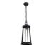 Breakwater Bay Fahmi 1 -Bulb 20.63" H Outdoor Hanging Lantern Glass/Metal/Steel in Black | 20.63 H x 9.5 W x 9.5 D in | Wayfair