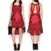 Free People Dresses | Free People Russian Red Floral Dress Hi-Lo Design Lace Cutout Women's Size Small | Color: Brown/Red | Size: S
