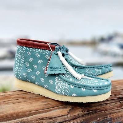 Anthropologie Shoes | Clarks Wallabee Paisley Boots-Color: Green Motif | Color: Brown/Green | Size: 7