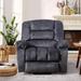 Inbox Zero Reclining Heated Massage Chair Mildew Resistant/Chenille/Stain Resistant in Blue | 42 H x 34 W x 21 D in | Wayfair