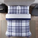 Serta Simply Clean Scott Plaid Antimicrobial Comforter Set Polyester/Polyfill/Microfiber in Blue | King Comforter + 2 King Shams | Wayfair