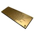 8" x 3" Rectangular solid brass engraved nameplate. Personalised engraved memorial plaque