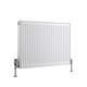 Milano Compact - Modern White Type 11 Central Heating Horizontal Single Panel Convector Radiator - 600mm x 800mm