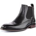 Justinreess England Warren Men's Leather Chelsea Boot With Chisel Toe Design (Black, 10 UK)