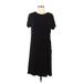 Thyme and Honey Casual Dress Crew Neck Short sleeves: Black Print Dresses - Women's Size Medium