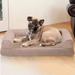 FurHaven Plush & Memory Top Sofa Dog Bed Memory Foam/Suede in Gray | 6 H x 30 W x 20 D in | Wayfair 65336087