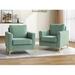 Club Chair - Everly Quinn Arunjot 2- Piece Upholstered Club Chair Set of 2 Velvet in Green | 35 H x 32.5 W x 30.5 D in | Wayfair