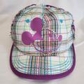 Disney Accessories | Disney Parks Mickey Mouse Baseball Strapback Hat Cap Purple Plaid Rhinestones | Color: Purple/White | Size: Os