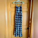 American Eagle Outfitters Pants & Jumpsuits | American Eagle Spaghetti Strap Plaid Pantsuit Xs | Color: Black/White | Size: Xs